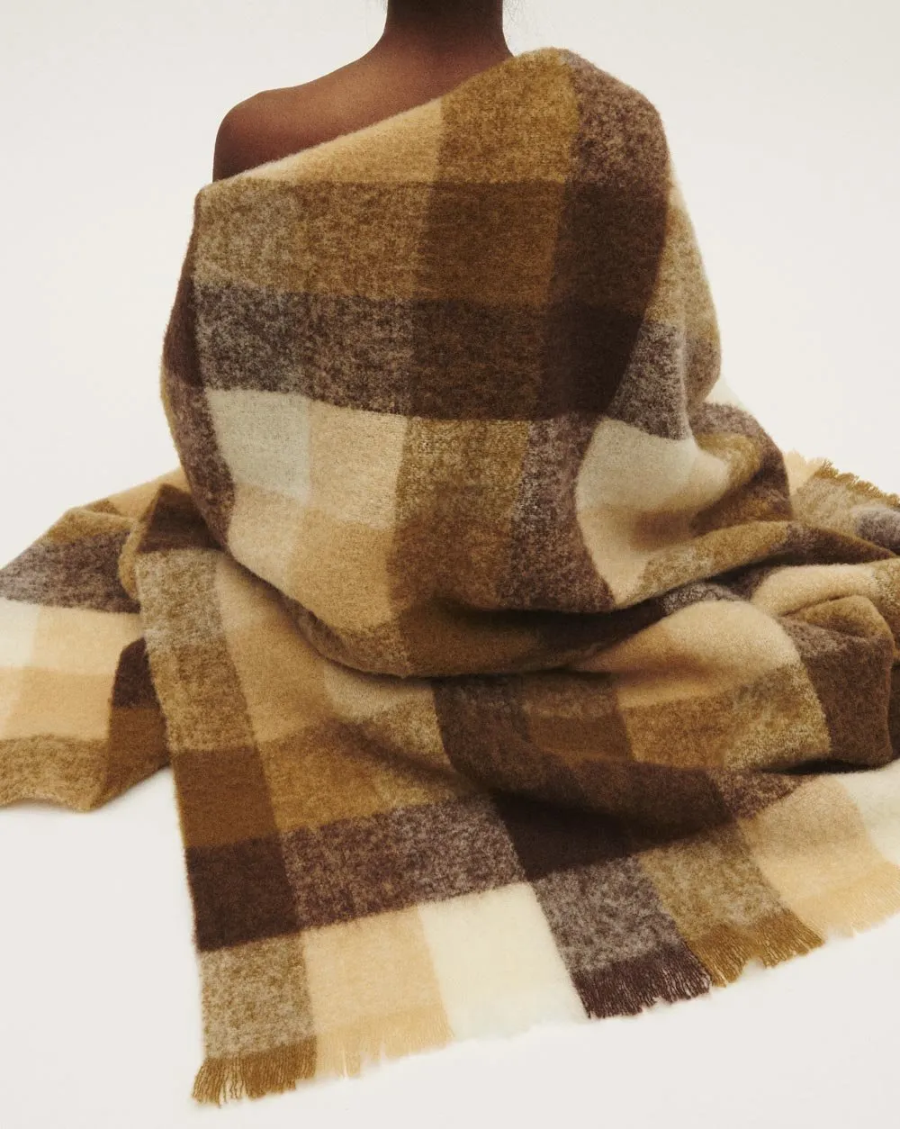 Wool Blanket Neutral Check - 50% off