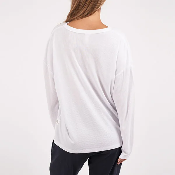 Xanthe Long Sleeve Rib Tee - White