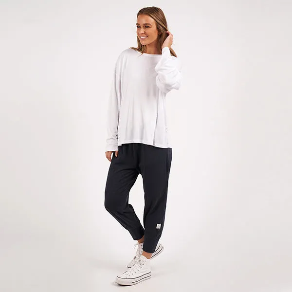 Xanthe Long Sleeve Rib Tee - White