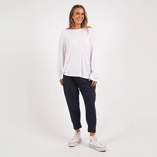 Xanthe Long Sleeve Rib Tee - White