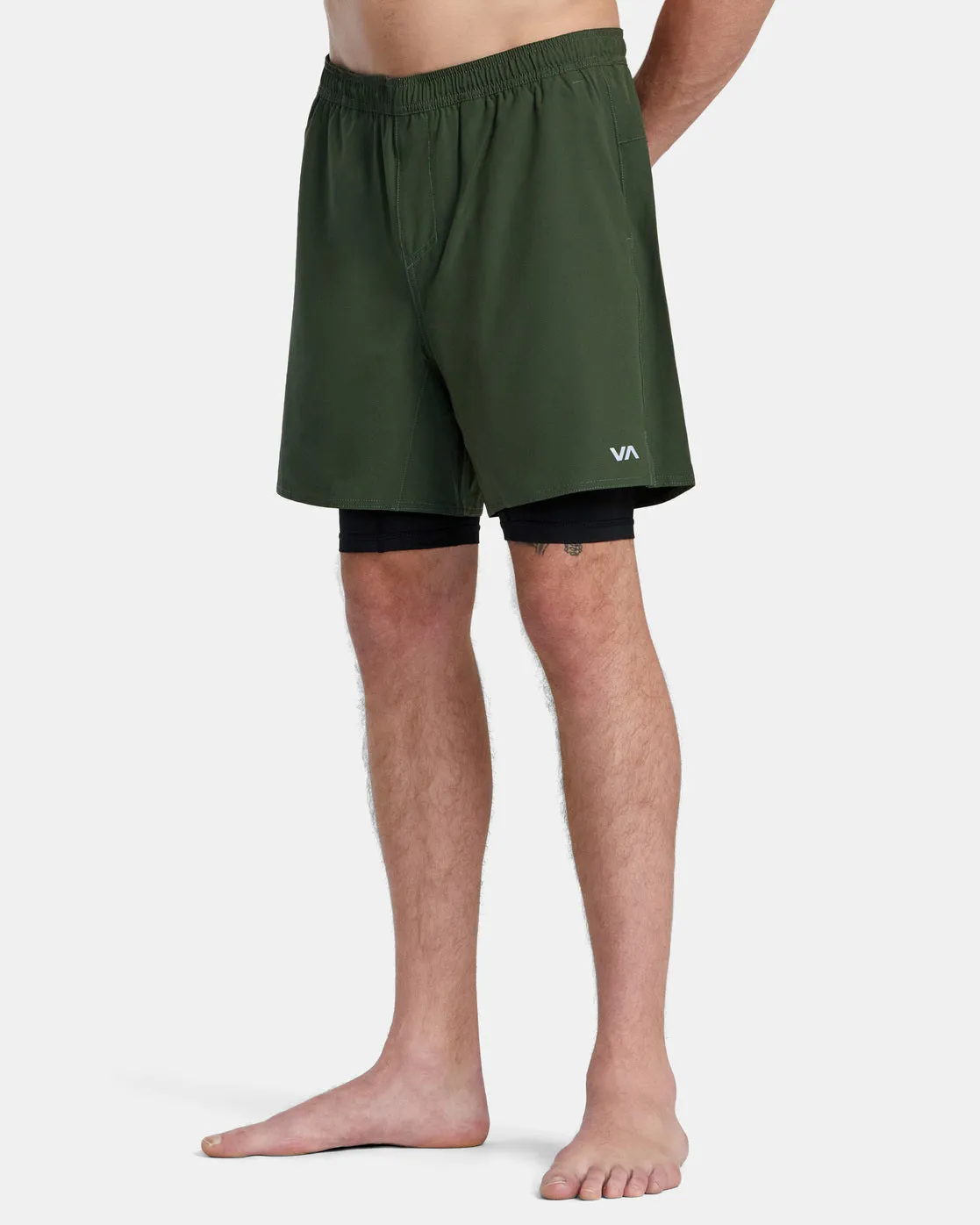 Yogger Train 2-In-1 17 Workout Shorts - Dark Olive