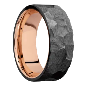 Zirconium with Rock Finish and 14K Rose Gold