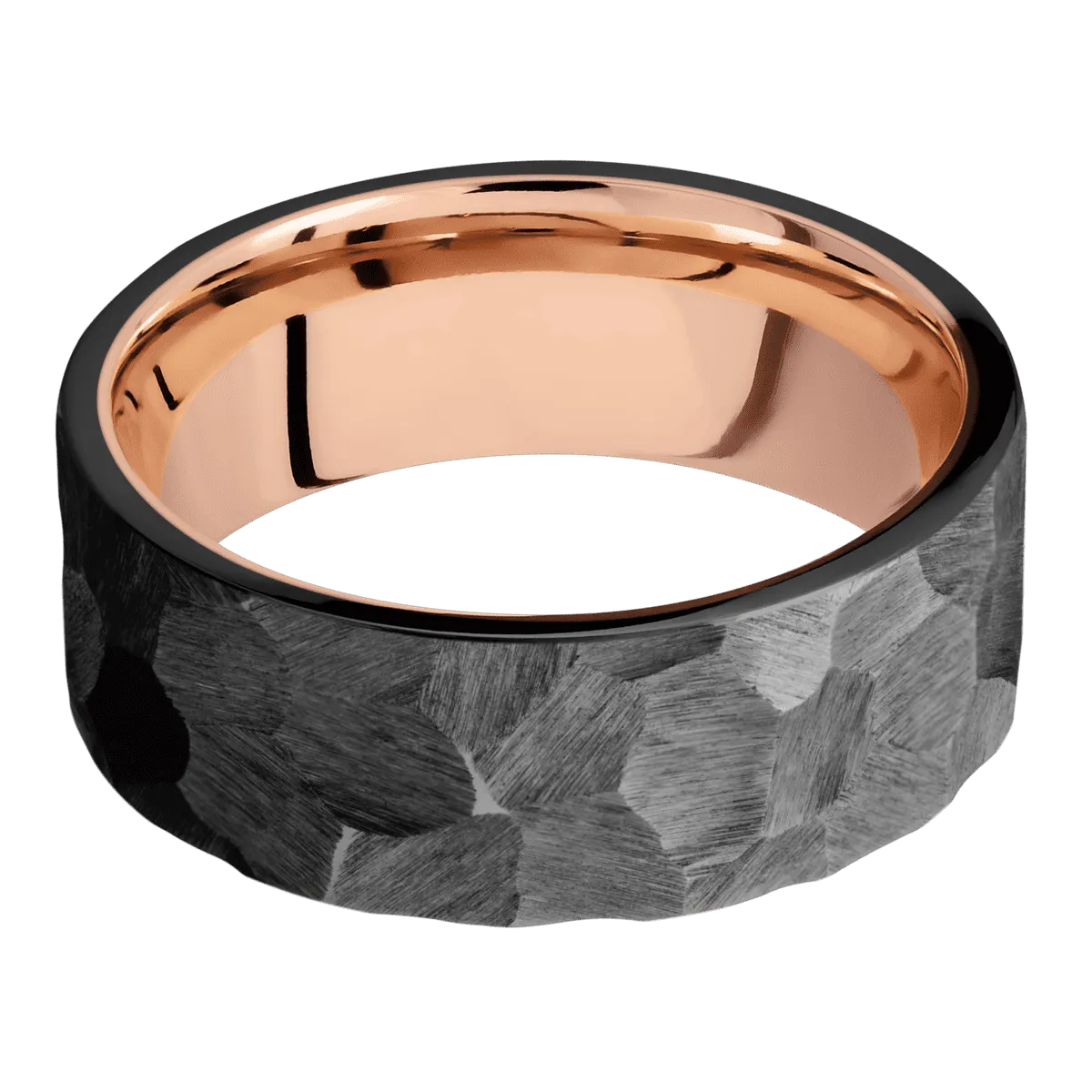 Zirconium with Rock Finish and 14K Rose Gold